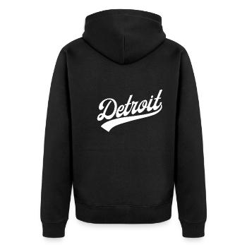 Detroit - Veste à capuche bio Premium Unisexe - noir - Dos - Nico (187cm)