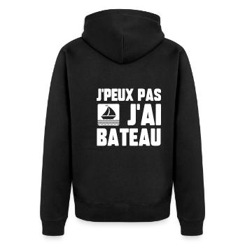 J’peux pas j’ai bateau - Veste à capuche bio Premium Unisexe - noir - Dos - Nico (187cm)