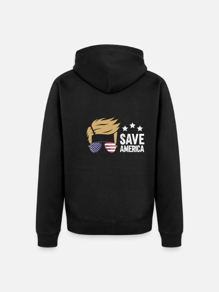 Save America - Unisex Premium Organic Zip Hoodie - black