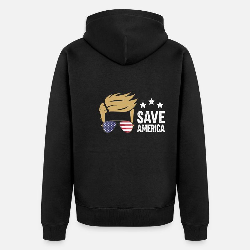 Sauvez l’Amérique - Veste à capuche bio Premium Unisexe - noir