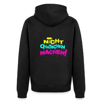 Maler, Lackierer, Spruch, Baustelle, Motivation - Unisex Premium Bio Zip Hoodie - Schwarz - Hinten - Nico (187cm)