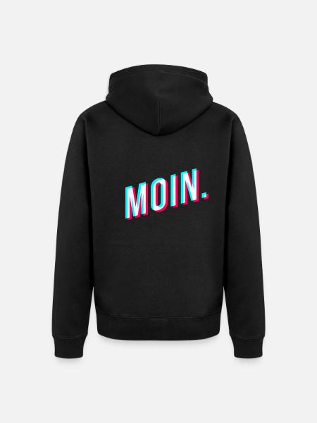 Moin. Glitcheffekt - Unisex Premium Bio Zip Hoodie - Schwarz