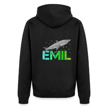 Emil Geburtstag Emil Namenstag - Unisex Premium Bio Zip Hoodie - Schwarz - Hinten - Nico (187cm)