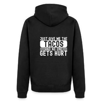 Taco Lover Just Give Me The Tacos Mexican - Unisex Premium Organic Zip Hoodie - black - Back - Nico (187cm)