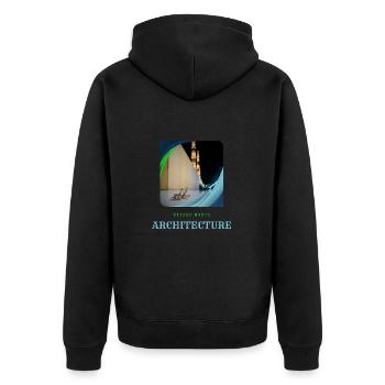 Nature Meets Architecture - Unisex Premium Organic Zip Hoodie - black - Back - Nico (187cm)