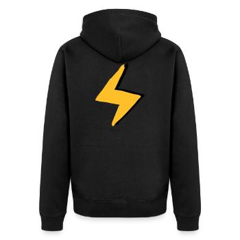 Blitz mit Superkräften - Kostüm - Unisex Premium Bio Zip Hoodie - Schwarz - Hinten - Nico (187cm)