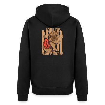 Schrauben Sie diese - Unisex Premium Bio Zip Hoodie - Schwarz - Hinten - Nico (187cm)