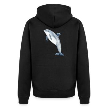 Großer Tümmler - Tümmler - Grand Dauphins - Unisex Premium Bio Zip Hoodie - Schwarz - Hinten - Nico (187cm)