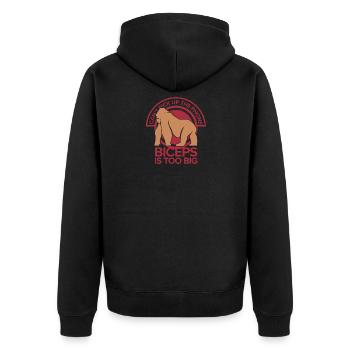 Telephone biceps tall gorilla muscles fitness - Unisex Premium Organic Zip Hoodie - black - Back - Nico (187cm)