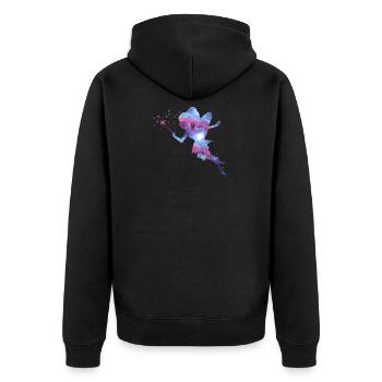Fee Silhouette gute Fee Elfe Geschenk Märchen - Unisex Premium Bio Zip Hoodie - Schwarz - Hinten - Nico (187cm)
