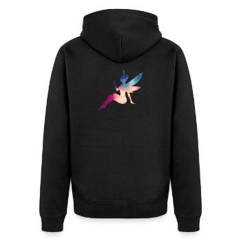 Elf fairy rainbow mythical creature colorful magic - Unisex Premium Organic Zip Hoodie - black - Back - Nico (187cm)