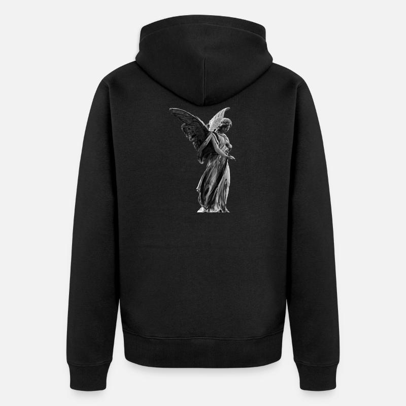 sculpture Ange - Conception, blanc - Veste à capuche bio Premium Unisexe - noir