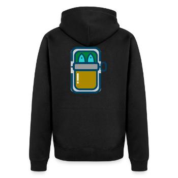 acciughe anchovies sardellen dosenfisch sardine - Unisex Premium Bio Zip Hoodie - Schwarz - Hinten - Nico (187cm)