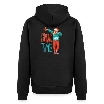 Spinner boy with cap makes the dub move - Unisex Premium Organic Zip Hoodie - black - Back - Nico (187cm)