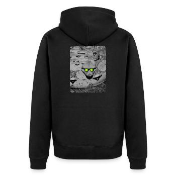 Schlange Reptil Sonnenbrille - Unisex Premium Bio Zip Hoodie - Schwarz - Hinten - Nico (187cm)