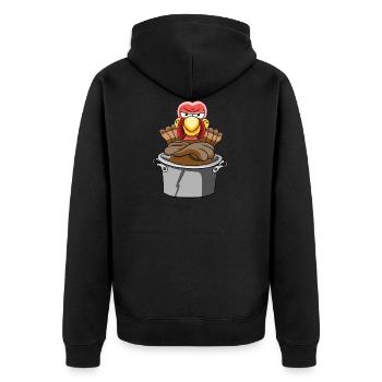 Turkey turkey poultry - Unisex Premium Organic Zip Hoodie - black - Back - Nico (187cm)