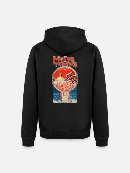 Mars Vintage Poster - Unisex Premium Bio Zip Hoodie - Schwarz