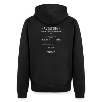 Aviation Troubleshooting Guide Gift - Unisex Premium Organic Zip Hoodie - black - Back - Nico (187cm)