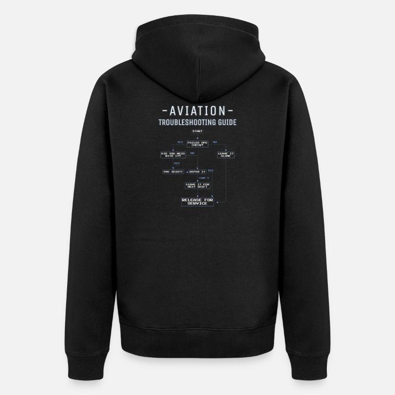 Guide de dépannage de l'aviation - Veste à capuche bio Premium Unisexe - noir