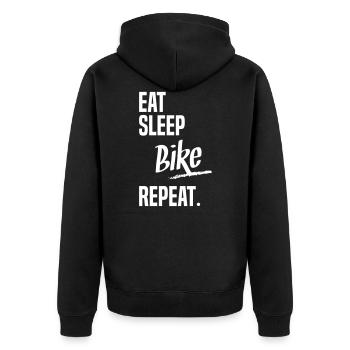 EAT SLEEP BIKE - Veste à capuche bio Premium Unisexe - noir - Dos - Nico (187cm)