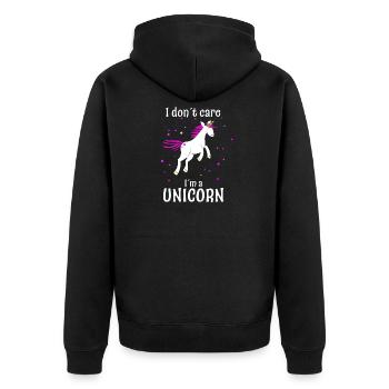 Unicorn Unicorn Magic - Unisex Premium Organic Zip Hoodie - black - Back - Nico (187cm)