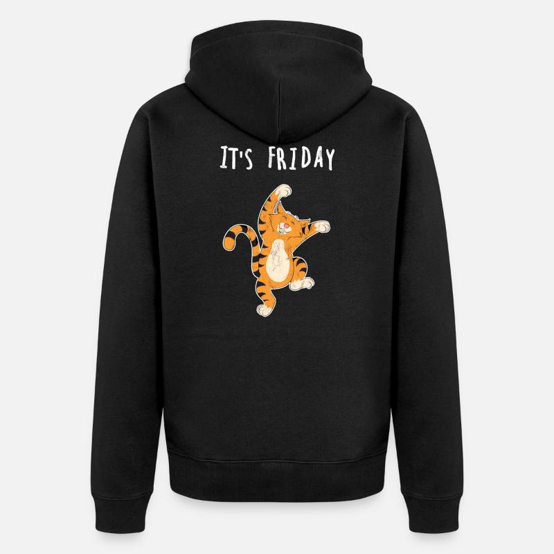 Week-end de chat vendredi - Veste à capuche bio Premium Unisexe - noir