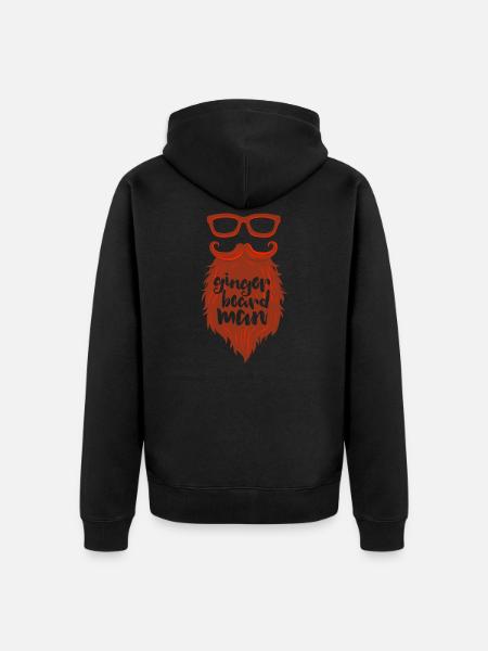 Ginger Beard Man - Unisex Premium Organic Zip Hoodie - black