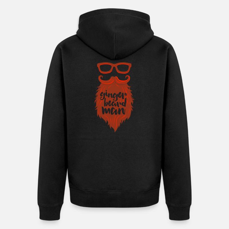Ginger Beard Man - Unisex Premium Bio Zip Hoodie - Schwarz