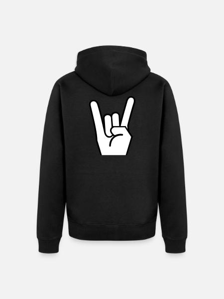 Rock hand - Unisex Premium Organic Zip Hoodie - black