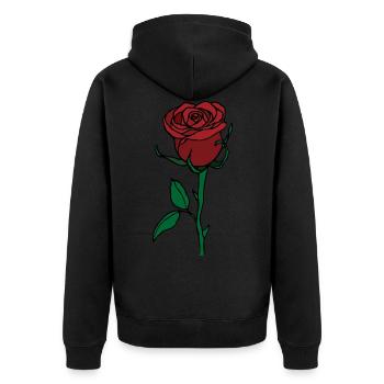 Rose - Veste à capuche bio Premium Unisexe - noir - Dos - Nico (187cm)