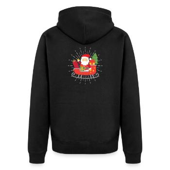 Weihnachtsmann, Weihnachten, christkind, santa cla - Unisex Premium Bio Zip Hoodie - Schwarz - Hinten - Nico (187cm)