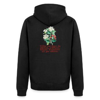 weissdorn - Unisex Premium Bio Zip Hoodie - Schwarz - Hinten - Nico (187cm)
