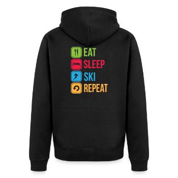Manger sommeil Ski Répéter - Veste à capuche bio Premium Unisexe - noir - Dos - Nico (187cm)