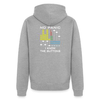 Deejay DJ Knob Mixer Mixer Turntable Buttons - Unisex Premium Organic Zip Hoodie - heather grey - Back - Nico (187cm)