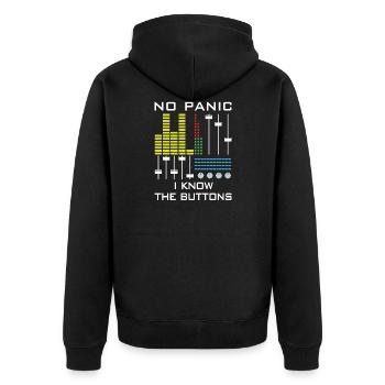 Deejay DJ Knob Mixer Mixer Turntable Buttons - Unisex Premium Organic Zip Hoodie - black - Back - Nico (187cm)