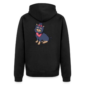 Cute doggy - Unisex Premium Organic Zip Hoodie - black - Back - Nico (187cm)