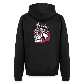 Crâne avec couronne - Veste à capuche bio Premium Unisexe - noir - Dos - Nico (187cm)