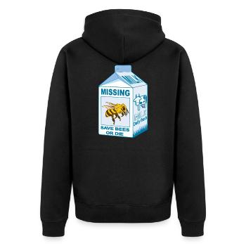 Missing: Bees - Where are our bees? - Unisex Premium Organic Zip Hoodie - black - Back - Nico (187cm)