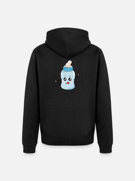 Cadeau de naissance au biberon - Veste à capuche bio Premium Unisexe - noir