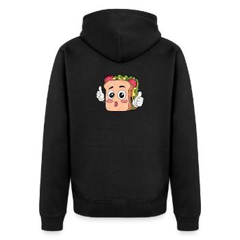 Sandwich à manger gourmet cadeau - Veste à capuche bio Premium Unisexe - noir - Dos - Nico (187cm)