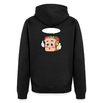 Sandwich à manger gourmet cadeau - Veste à capuche bio Premium Unisexe - noir - Dos - Nico (187cm)