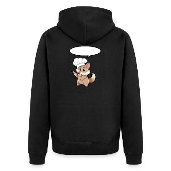 Chefkoch Wolf - Unisex Premium Bio Zip Hoodie - Schwarz - Hinten - Nico (187cm)