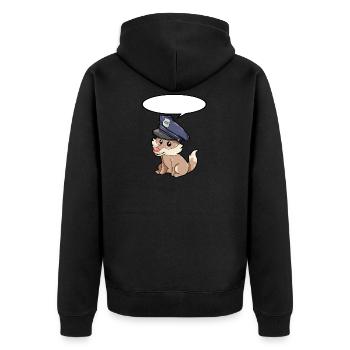 Policeman Wolf - Unisex Premium Organic Zip Hoodie - black - Back - Nico (187cm)