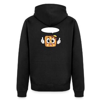 Gaufres Manger Gourmet Cadeau - Veste à capuche bio Premium Unisexe - noir - Dos - Nico (187cm)
