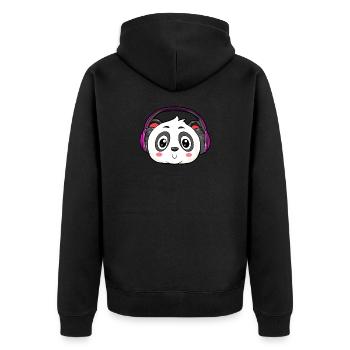 Panda avec écouteurs - Veste à capuche bio Premium Unisexe - noir - Dos - Nico (187cm)