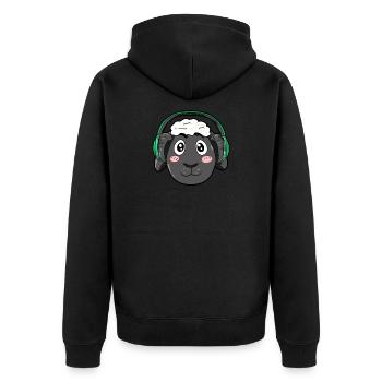 Mouton avec écouteurs - Veste à capuche bio Premium Unisexe - noir - Dos - Nico (187cm)