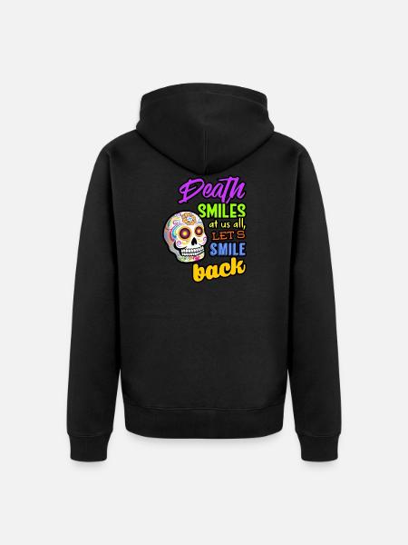 Schädel Farben 2 - Unisex Premium Bio Zip Hoodie - Schwarz