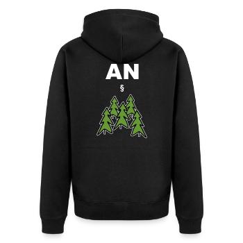 Humor - Anwalt An Wald Bäume Paragraph - Unisex Premium Bio Zip Hoodie - Schwarz - Hinten - Nico (187cm)
