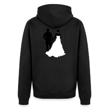 mariée et le marié 16 copie - Veste à capuche bio Premium Unisexe - noir - Dos - Nico (187cm)