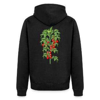 Tomate Garten Tomatenpflanze - Unisex Premium Bio Zip Hoodie - Schwarz - Hinten - Nico (187cm)